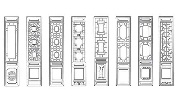 杂多喜迎门中式花格CAD设计图样式大全